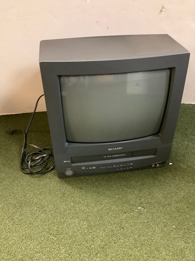 Vintage Sharp TV/VCR Combo Gaming TV - Working Condition (14in Screen) (1 of 1)