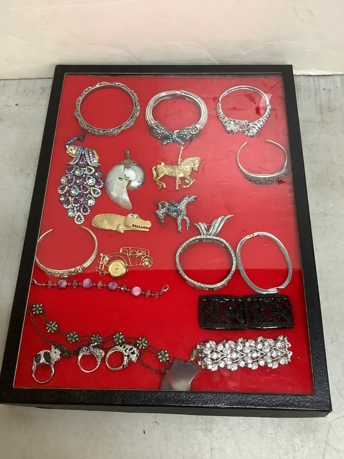 Encased Costume Jewelry - Bracelets and more (12.25inx16.25inx1in): Encased Costume Jewelry - Bracelets and more (12.25inx16.25inx1in)