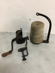 1800s Grinder and Sensible Thread Holder (11in Tall)