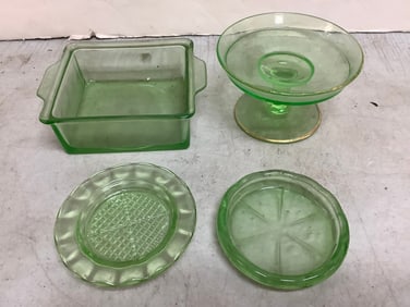 Various Vaseline Glass (Tallest - 3in)