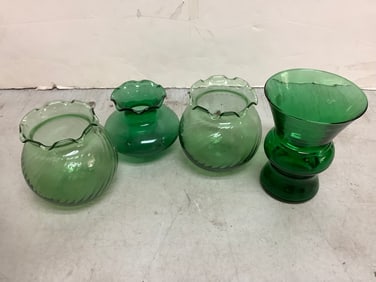 Various Green Glass (Tallest - 5in)