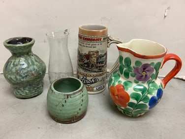 Hand Painted Pitcher, Pottery Vase, Stein and more (Tallest - 7.5in)