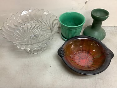 Glass Serving Bowl, Planter, Pottery Vase and more (Tallest - 6in)