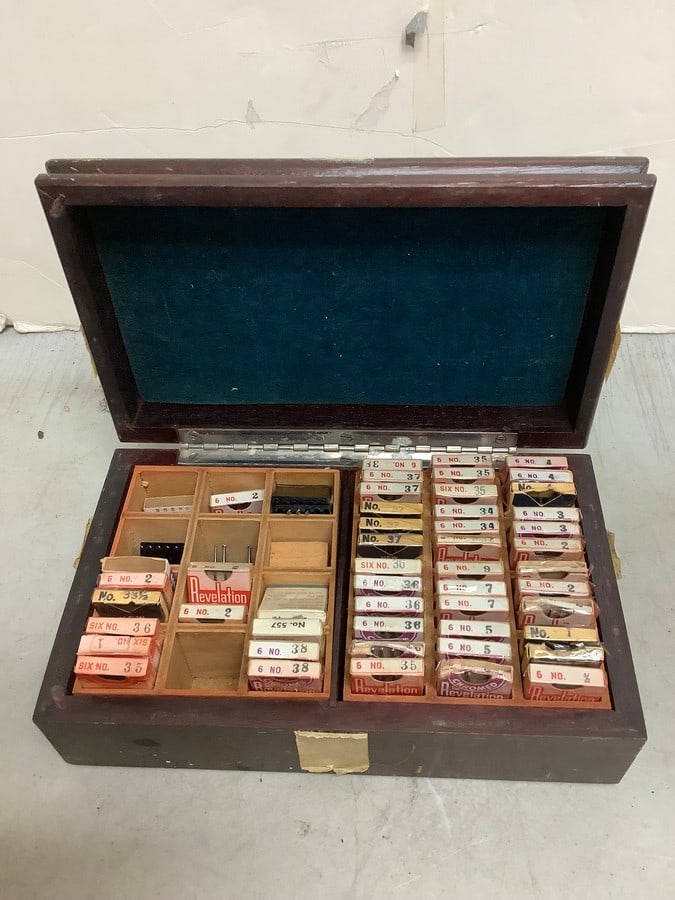 Box of Early 1900s Watchmaker Tools (2.75inx7.75inx4.75in) (1 of 1)