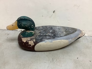 Wooden Duck Decoy - Signed By Artist (17in Long)