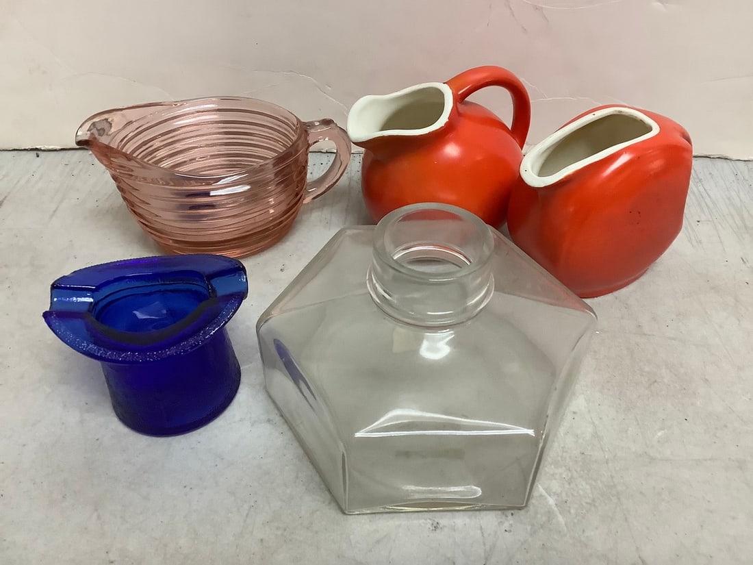 Various Pitchers, Glass Ashtray and more (Tallest - 4in): Various Pitchers, Glass Ashtray and more (Tallest - 4in)