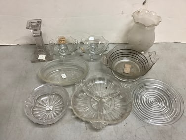 Glass Candle Holders, Crystal Bowls and more (Tallest - 5.5in)