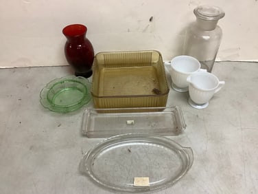 Glass Trays, Glass Baking Dish, Pitcher, Glass Jar and more (Tallest - 8.5in)