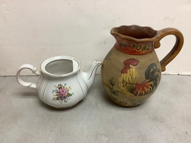 Sadler Teapot and Pitcher (8.5in Tall)