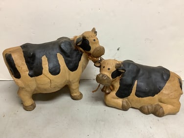 The Garden Collection Resin Cow Statues (Tallest - 11in)