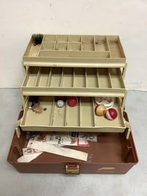 Plano Box with some Fishing Supplies (7.5inx14.5inx7.5in)