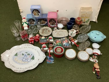Christmas Decorations, Cups, Christmas Plate(19.5in Long), Glass Dishes, Ceramic Plates, Drinking