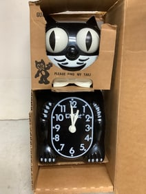 Kitty clock(8.5in.tall)