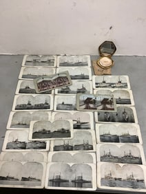 Vintage photographs and Metalfield vintage travel mirror