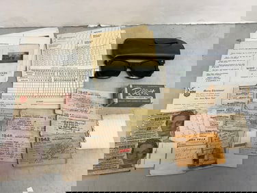 Sunglasses, vintage paperwork, and more