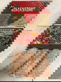 Blackstone cigar box(8in.x5in.x2.5in.) with vintage golf tees