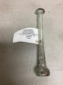 Museum Quality Large Roman Glass Storage Unguentarium Bottle(7.25in.tall)