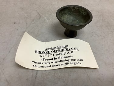 Ancient Roman Bronze Offering Cup(c.1st-3rd Century A.D.)