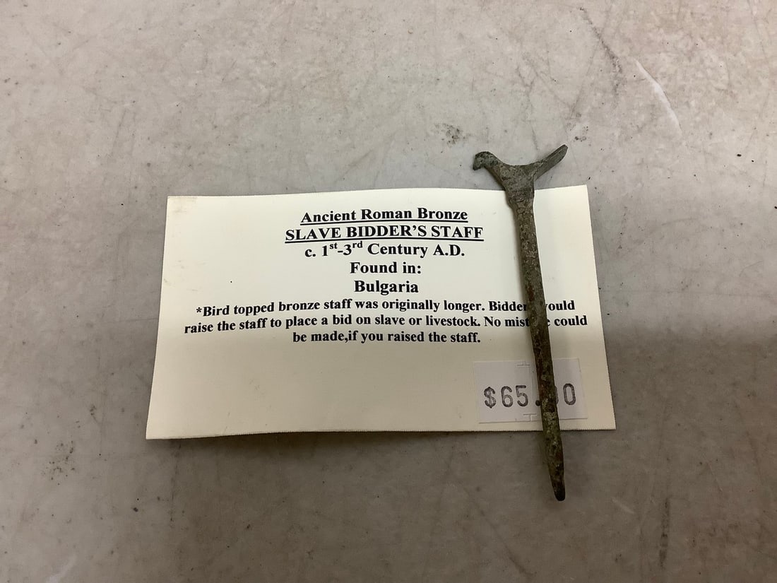 Ancient Roman Bronze Slave Bidder's Staff: Ancient Roman Bronze Slave Bidder's Staff