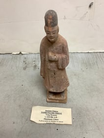 Ancient Chinese Tomb Figure Priest(8.5in.tall)