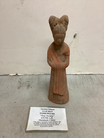 Ancient Chinese Clay Man Tomb Figure Tang Dynasty(9.5in.tall)