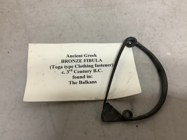 Ancient Greek Bronze Fibula(Toga type clothing fastener)