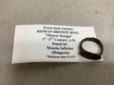 Excavated Ancient Roman Bronze Ring(1st-3rd Century AD-size 9.5)