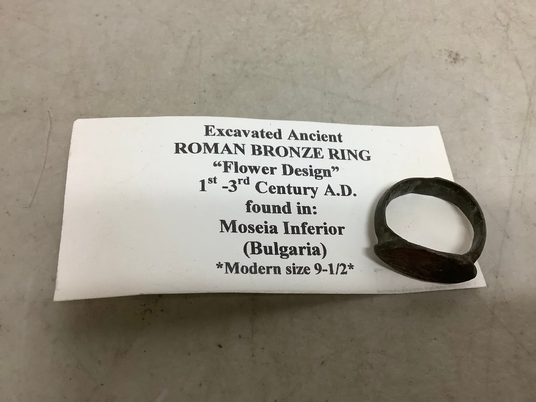 Excavated Ancient Roman Bronze Ring(1st-3rd Century AD-size 9.5) (1 of 1)