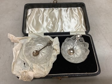 Vintage salters and spoons