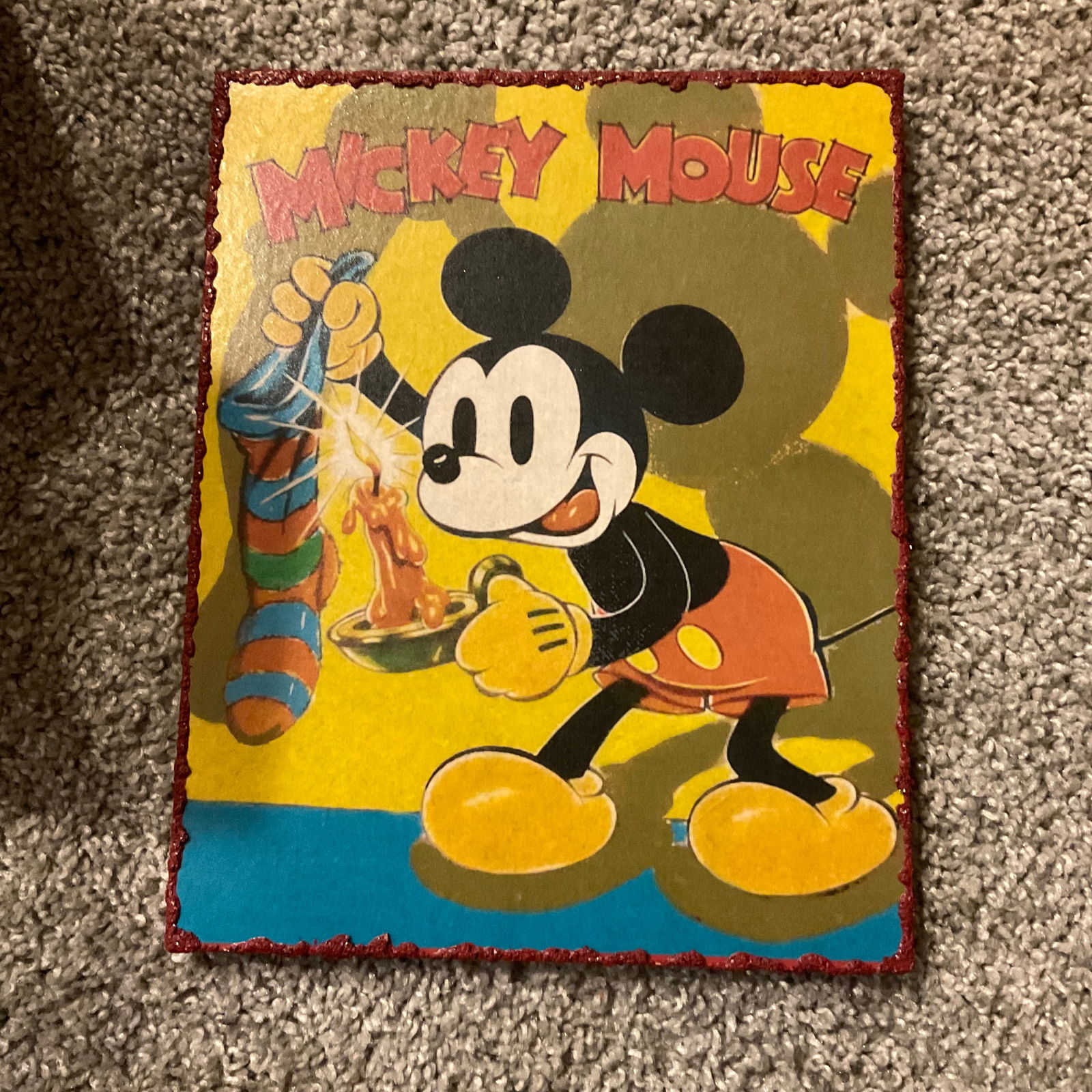 hand painted Mickey Mouse artwork on board 10x8 (1 of 1)
