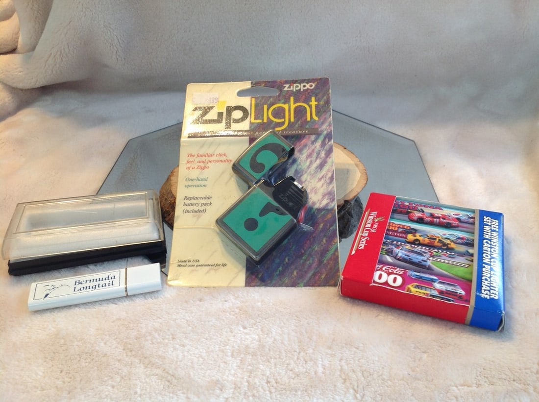 Lot of 3 Vintage Lighters (Vintage ZipLight, Bermuda Longtail, Winston Cup Lighter Set of 4) (1 of 1)