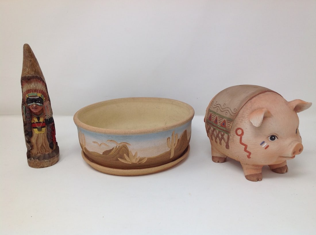 Lot of 3 Art Inspired Pieces Pig by Perillos Piggy of 1990 Signed by Artist: Lot of 3 Art Inspired Pieces Pig by Perillos Piggy of 1990 Signed by Artist