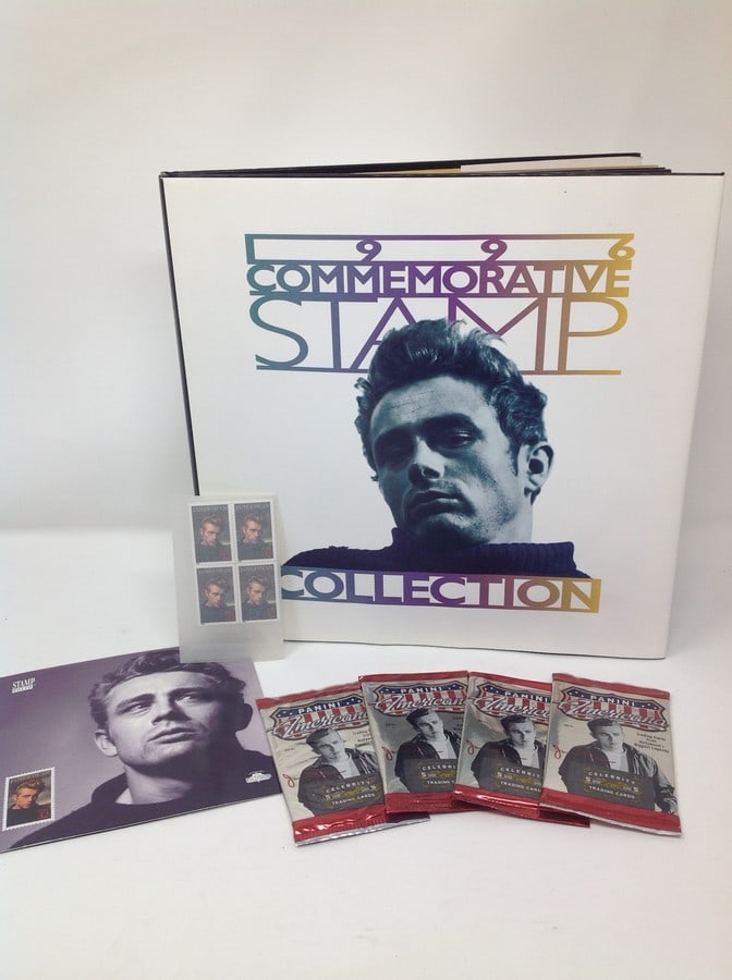 1996 Commerative Collection Stamp Book (no Stamps Inside), 4 James Dean Stamps and 4 packs of (1 of 1)