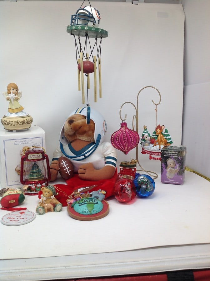 Lot of 15 Christmas Ornaments & More Dolphin Stocking, Angel Music Box and More.: Lot of 15 Christmas Ornaments & More Dolphin Stocking, Angel Music Box and More.