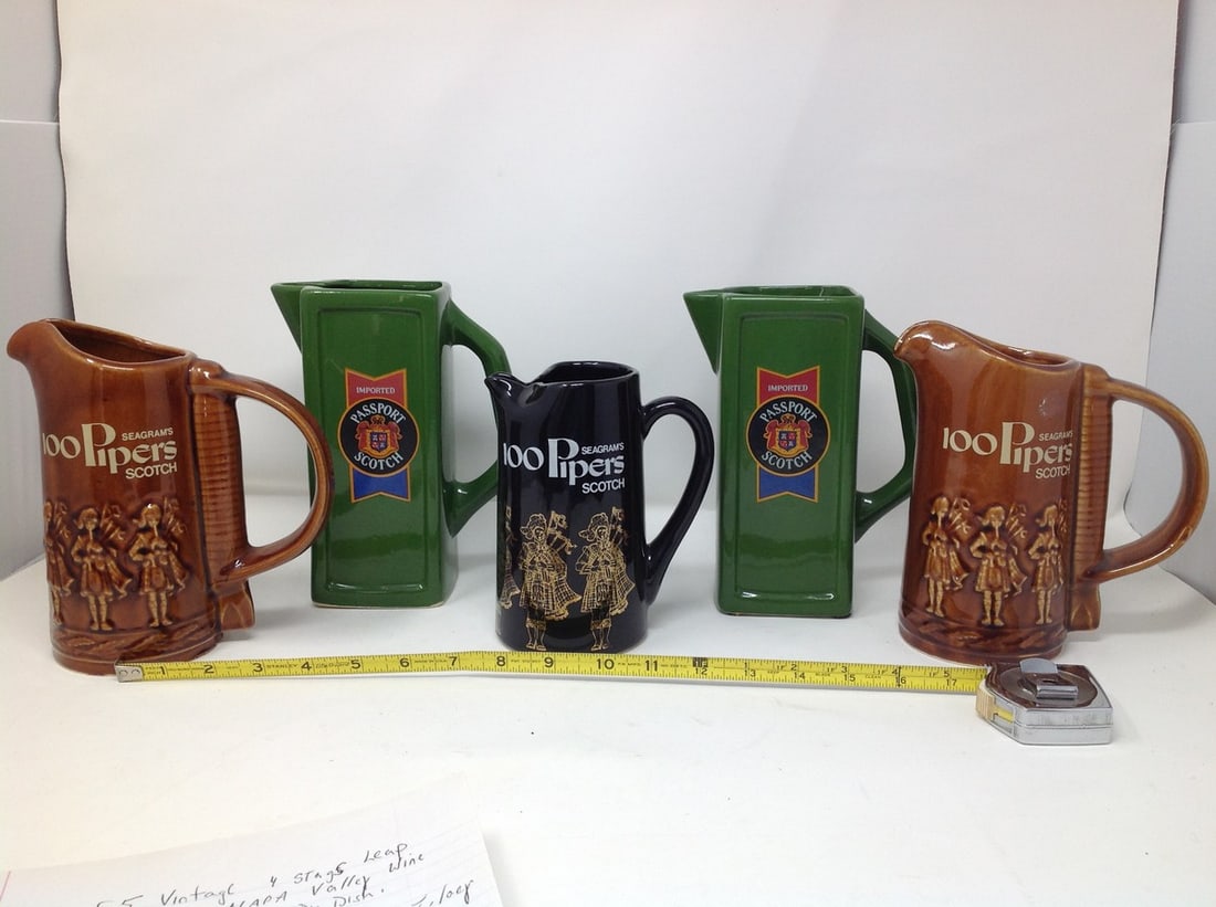 Lot of 5 Vintage Scotch Whisky Pitchers (1 of 1)