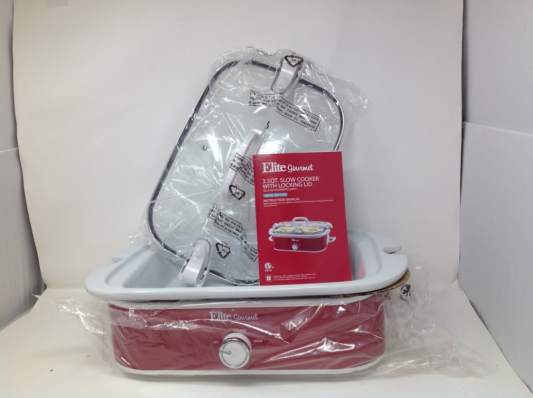 Elite gourmet 3.5 qt slow cooker with locking lid, red, model 5240 instryuction manual. New!! (1 of 1)