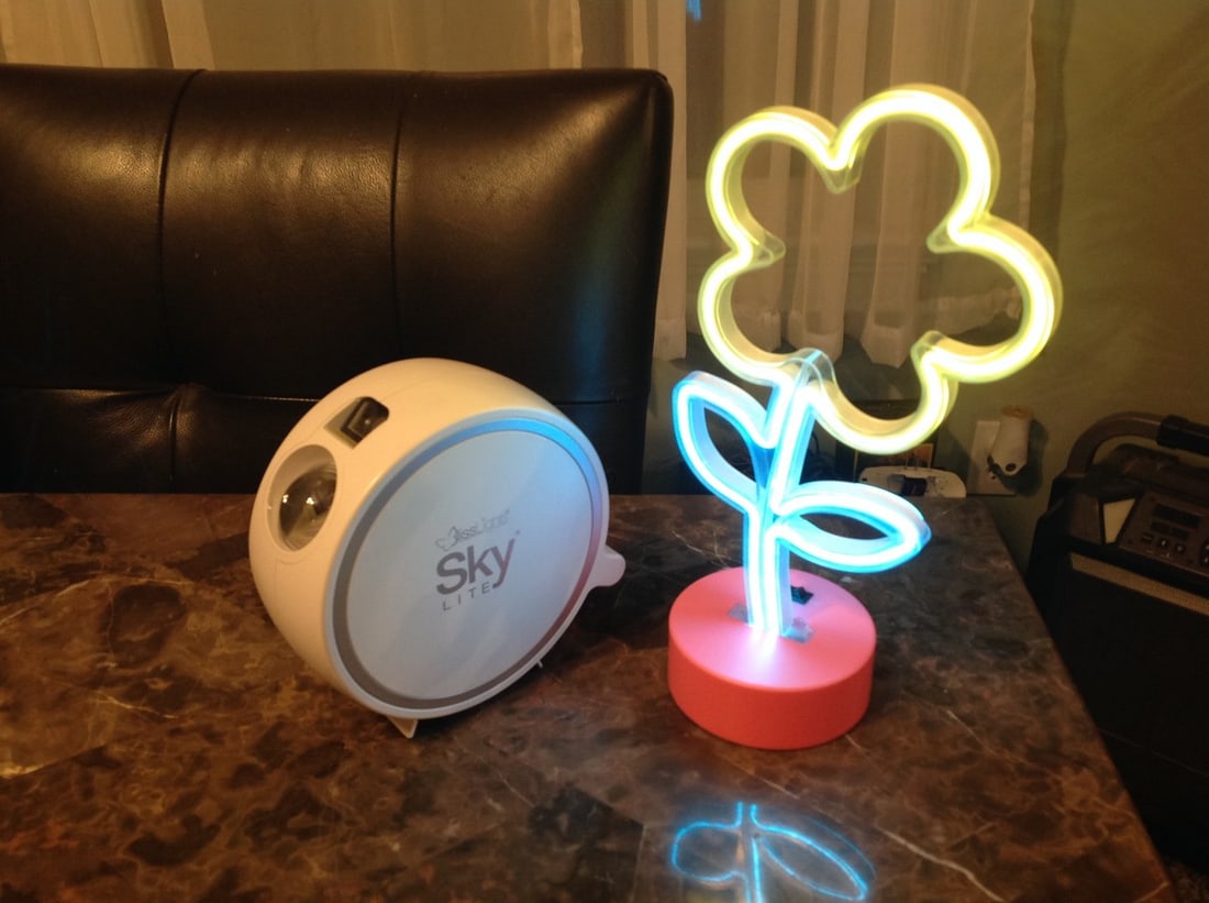 Sky Light by bliss lights, does the solar system and neon flower (1 of 1)