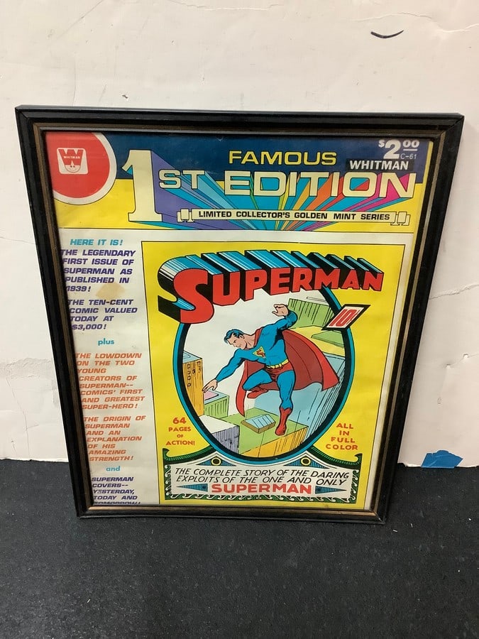 Framed Vintage Superman Print (14.25inx11.25in): Framed Vintage Superman Print (14.25inx11.25in)