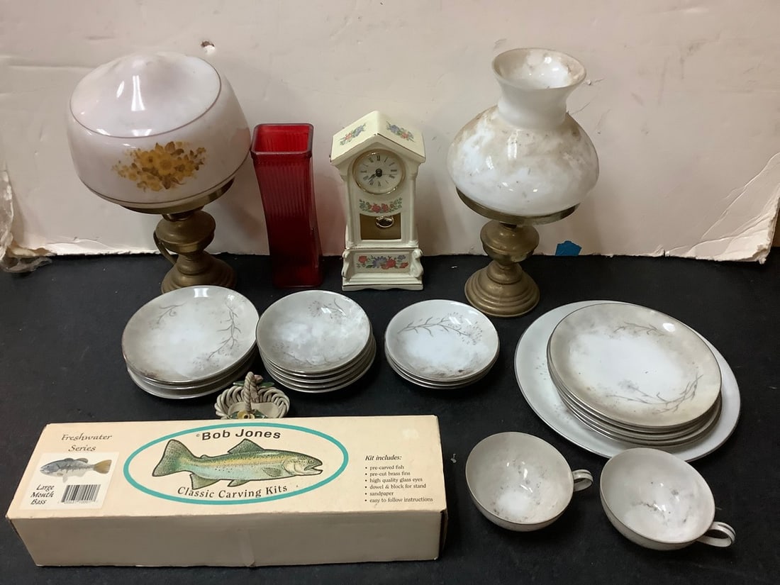 Vintage Light Fixtures, Ceramic Plates/Cups, Godinger Ceramic Clock (Tallest - 13.5in) (1 of 1)