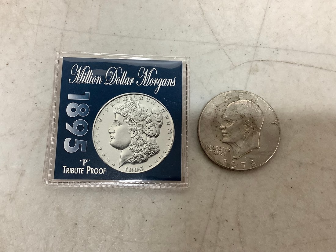 1895 P Morgan Tribute Proof and 1978 D Eisenhower dollar coin (1 of 1)