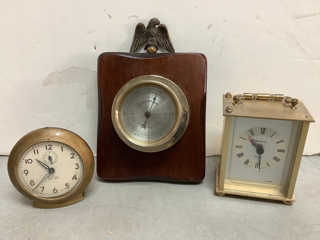 Barometer(5.5in.x8in.) Baby Ben clock, and Dunhaven clock (1 of 1)