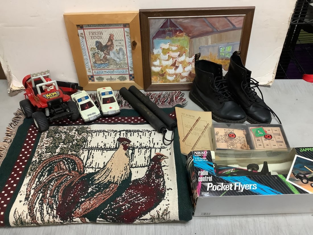 PocketFlyers Zapper remote car(new in box), framed wall decor, AirWair boots(US 6), and more (1 of 1)