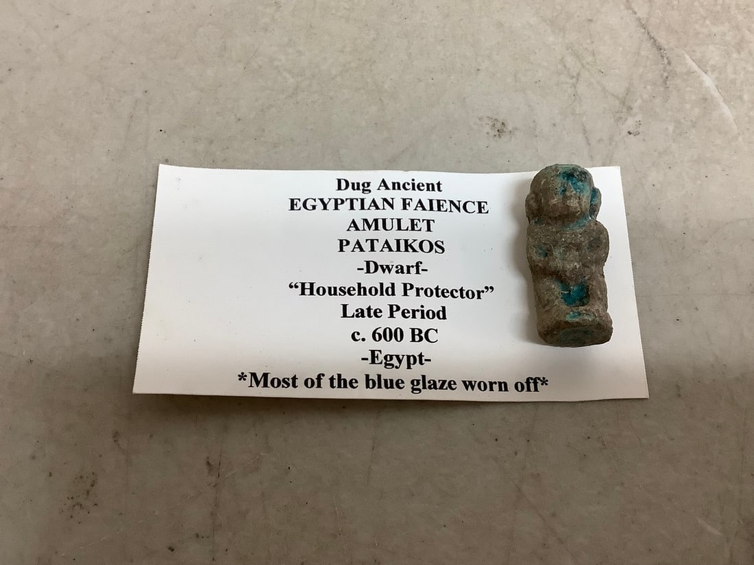 Dug Ancient Egyptian Amulet Pataikos Household Protector(Late Period-c.600BC) (1 of 1)