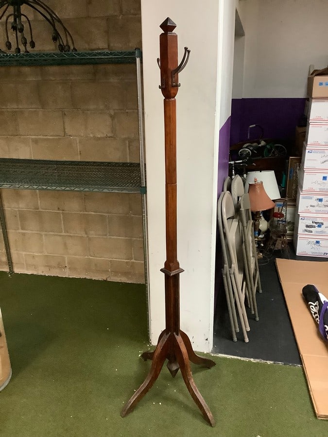 Wooden Coat Rack *missing one hook* (75in Tall): Wooden Coat Rack *missing one hook* (75in Tall)