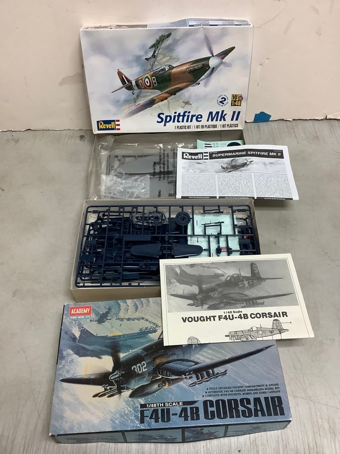Vintage models(Revell-Spitfire MK II and Academy Hobby Model Kits-F4U-4B Corsair) (1 of 1)