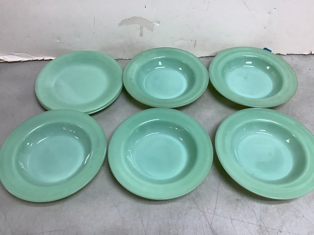 Fire King jadeite bowls and plates(9in.across) (1 of 1)