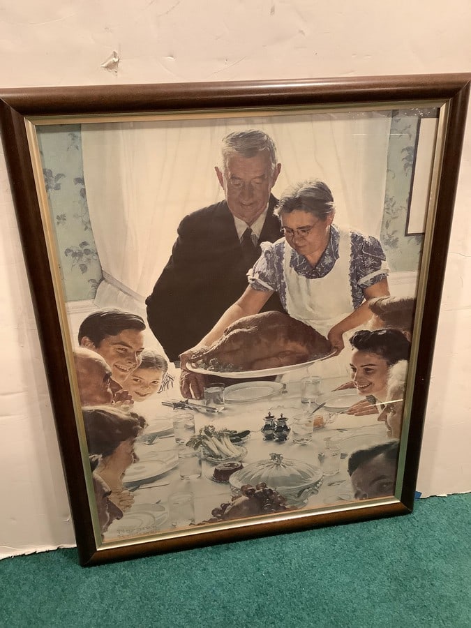 Freedom of Religion framed Norman Rockwell art prints(23in.x28.5in.) (1 of 4)