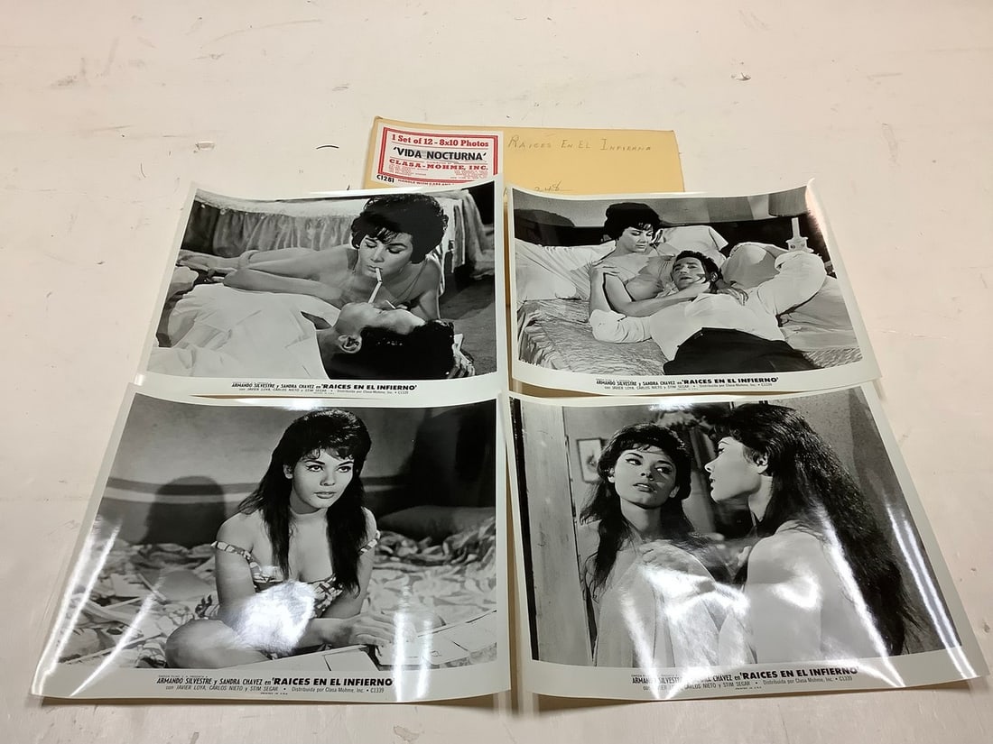 Vintage "Raices en el Infierno" black and white movie prints(8in.x10in.-4 total): Vintage "Raices en el Infierno" black and white movie prints(8in.x10in.-4 total)