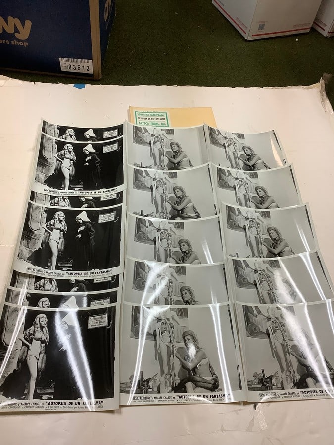 Vintage "Autopsia de un Fantasma" black and white movie prints(8in.x10in.-21 total): Vintage "Autopsia de un Fantasma" black and white movie prints(8in.x10in.-21 total)