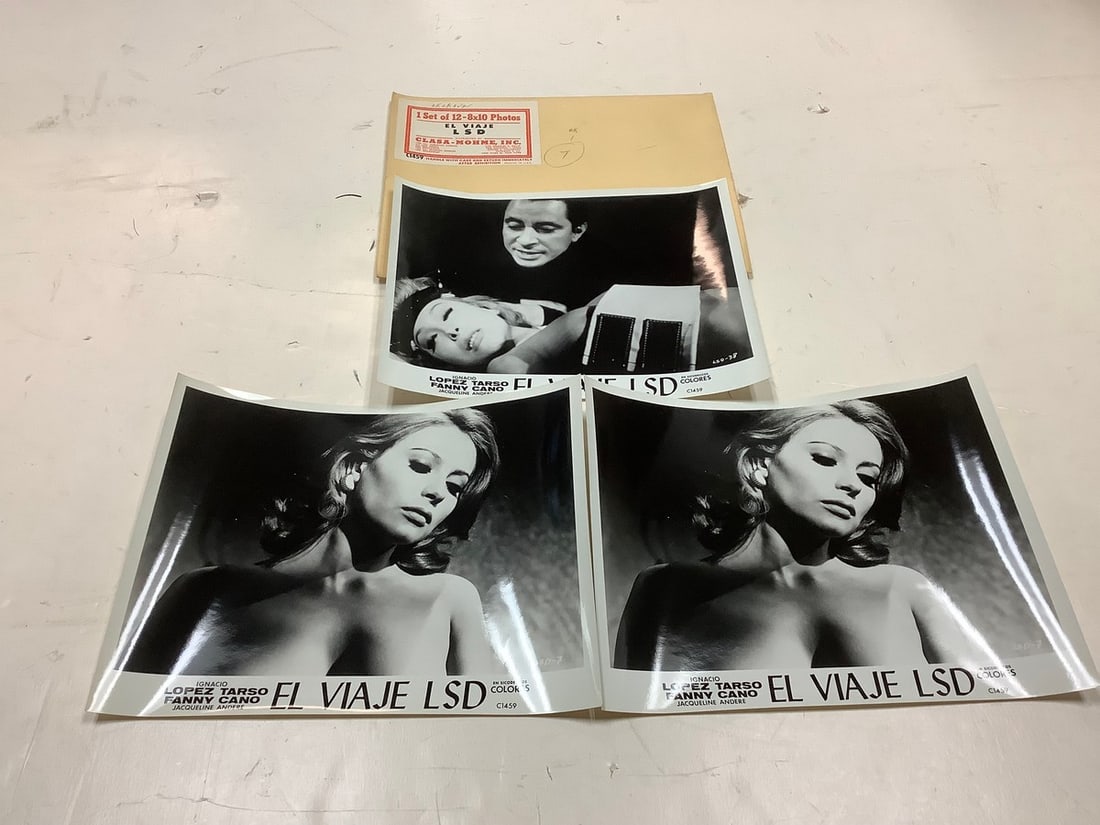 Vintage "El Viaje LSD" black and white movie prints(8in.x10in.-3 total): Vintage "El Viaje LSD" black and white movie prints(8in.x10in.-3 total)